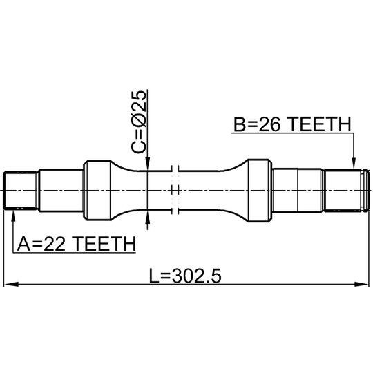 0712-SX4R - Drive Shaft 