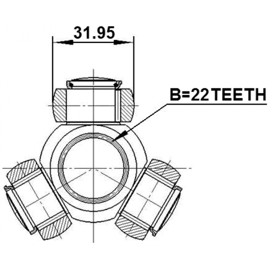 0716-GVJBRH - Tripod Hub, drive shaft 