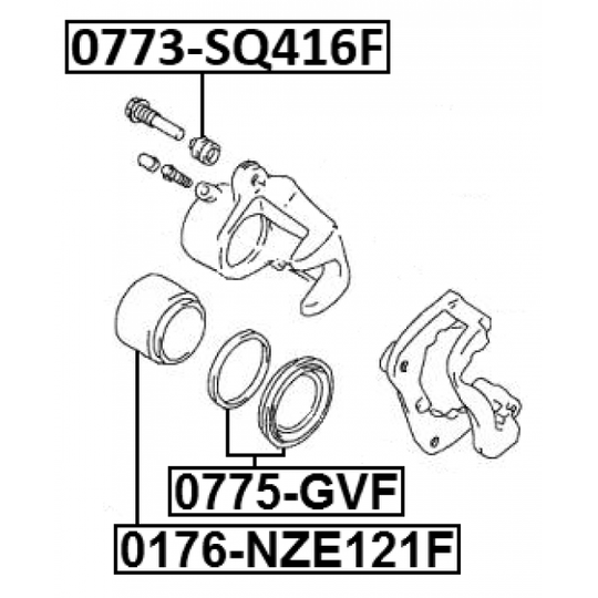 0773-SQ416F - Bellow, brake caliper guide 