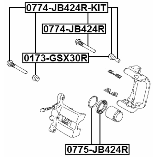 0774-JB424R - Guide Bolt, brake caliper 