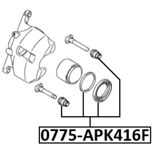 0775-APK416F - Reparationssats, bromsok 