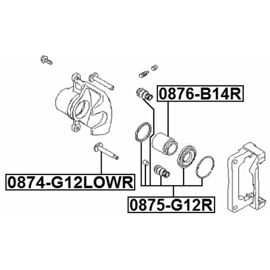 0874-G12LOWR - Guide Bolt, brake caliper 