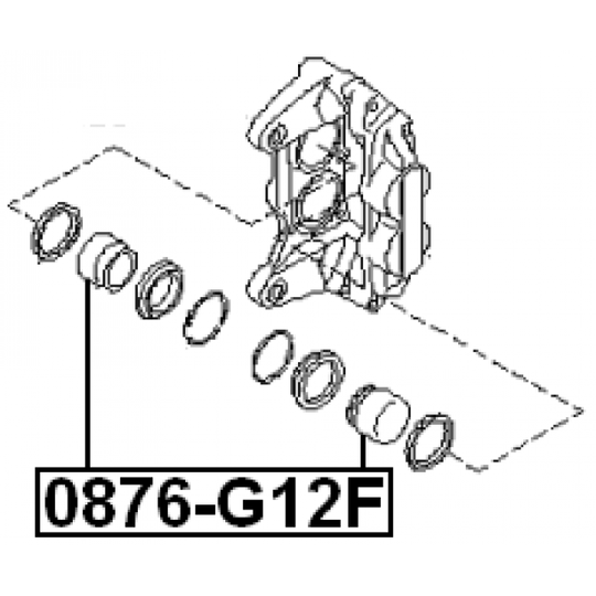 0876-G12F - Piston, brake caliper 
