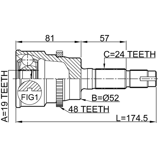 0910-012A48 - Joint Kit, drive shaft 