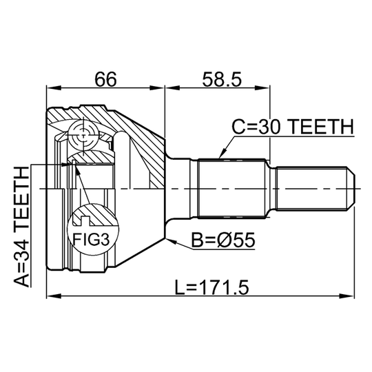 1010-CAP - Ledsats, drivaxel 