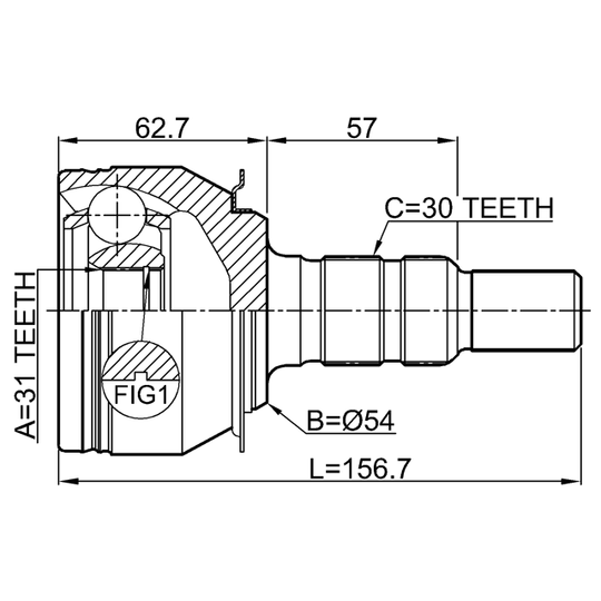 1010-J309 - Joint Kit, drive shaft 