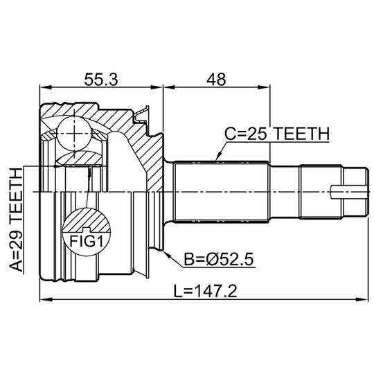 1010-T300MT - Joint Kit, drive shaft 