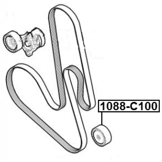 1088-C100 - Styrrulle, flerspårsrem 