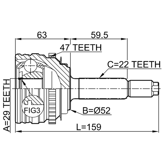 1110-006A47 - Joint Kit, drive shaft 