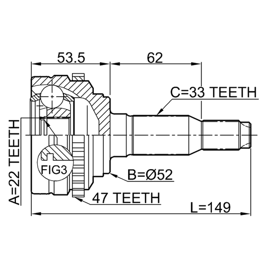 1110-J200A47 - Joint Kit, drive shaft 