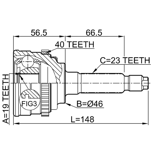 1110-M100A40 - Joint Kit, drive shaft 