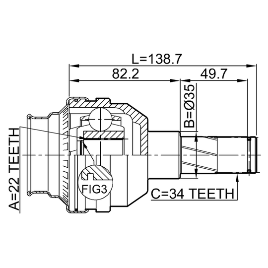 1111-T200 - Joint Kit, drive shaft 