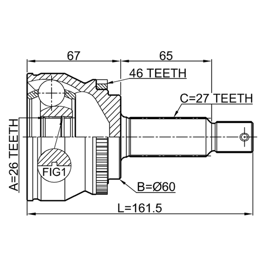 1210-CEEDA46 - Ledsats, drivaxel 