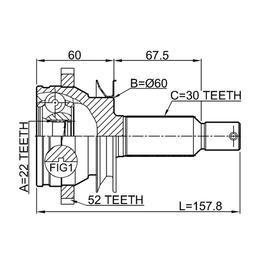 1210-CM10RA52 - Joint Kit, drive shaft 