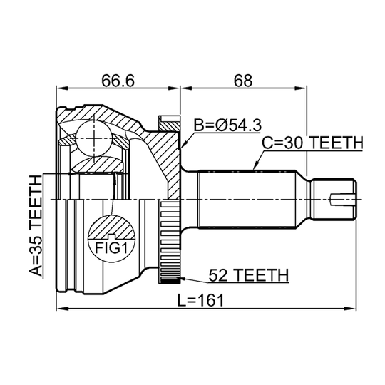 1210-DMA52 - Joint Kit, drive shaft 