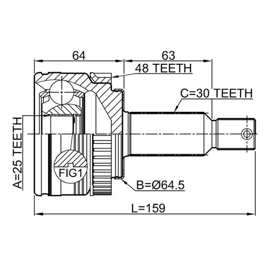 1210-IX35MTA48 - Joint Kit, drive shaft 