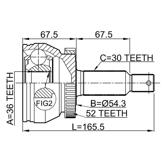 1210-SFCLA52 - Joint Kit, drive shaft 