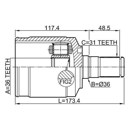 1211-CM10LH - Joint Kit, drive shaft 