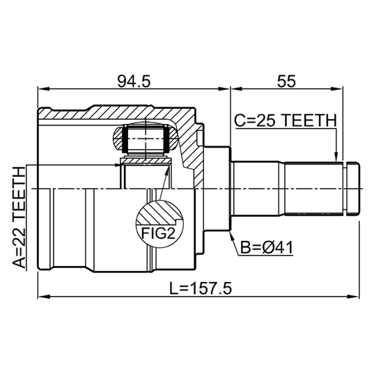 1211-I30LH - Joint Kit, drive shaft 