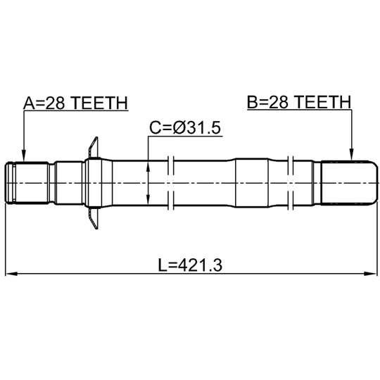 1212-DM15RH - Drivaxel 