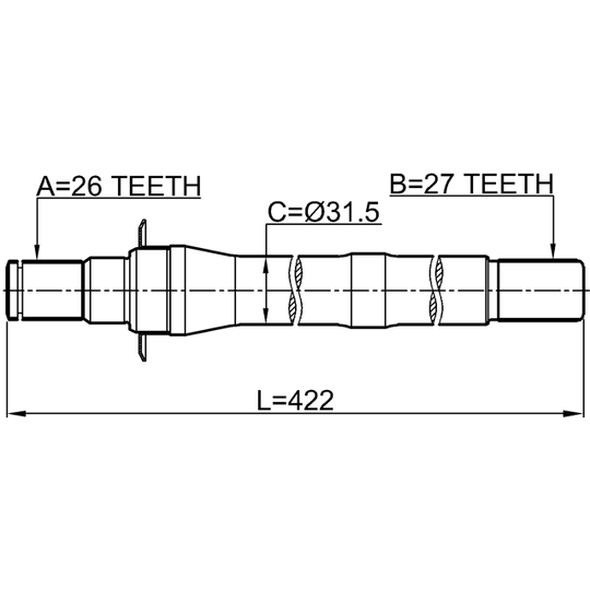 1212-IX35AT4WD - Drive Shaft 