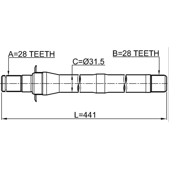 1212-IX35MT6 - Drivaxel 