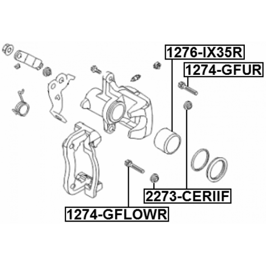 1274-GFLOWR - Guide Bolt, brake caliper 