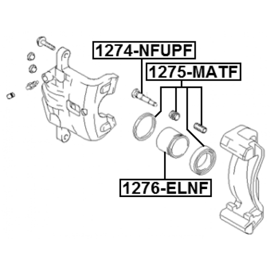 1276-ELNF - Piston, brake caliper 
