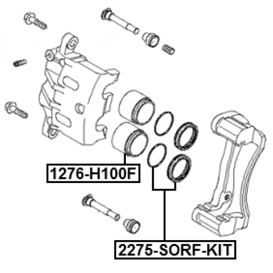 1276-H100F - Piston, brake caliper 