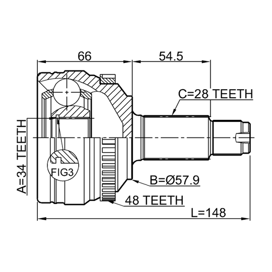 1410-NAA48 - Joint Kit, drive shaft 