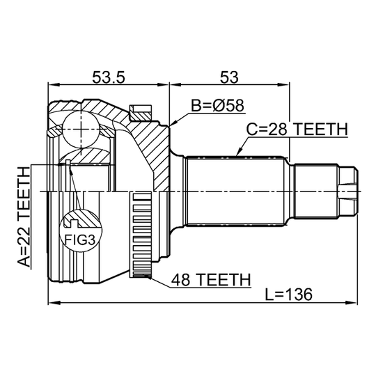 1410-NACTRA48 - Joint Kit, drive shaft 