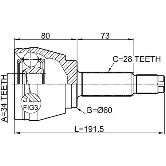 1410-REXII - Joint Kit, drive shaft 