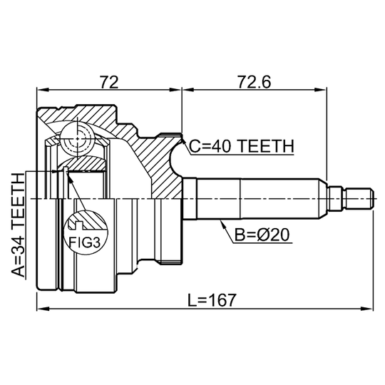 1410-ROD - Joint Kit, drive shaft 