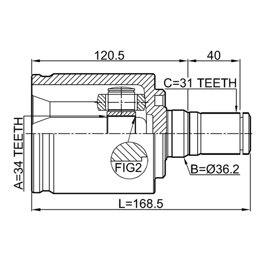 1411-KOR6ATLH - Joint Kit, drive shaft 