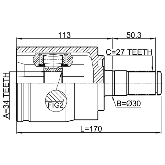 1411-KORLH - Joint Kit, drive shaft 