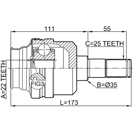 1411-NACTR - Joint Kit, drive shaft 