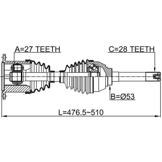 1414-KOR - Drive Shaft 