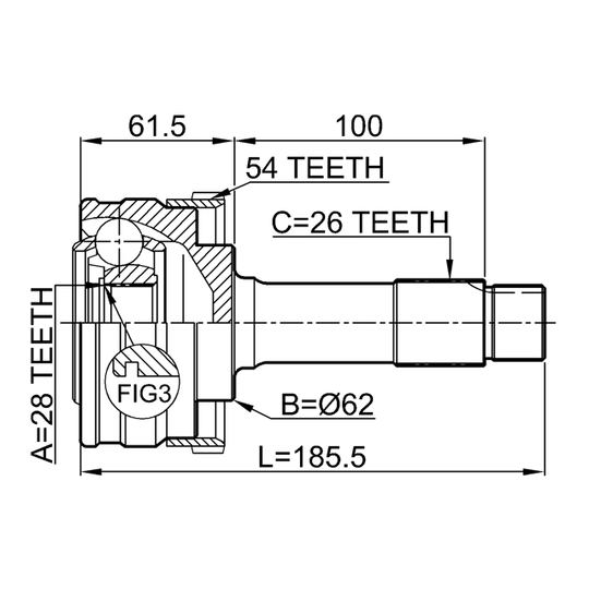 1610-460A54 - Nivelsarja, vetoakseli 