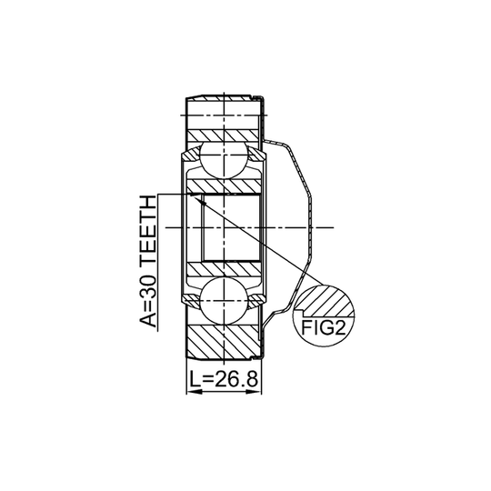 1611-164SHA - Led, kardanaxel 