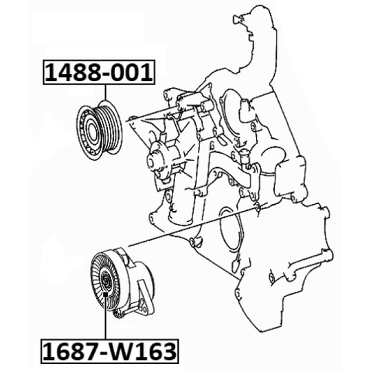 1687-W163 - Tensioner Pulley, v-ribbed belt 