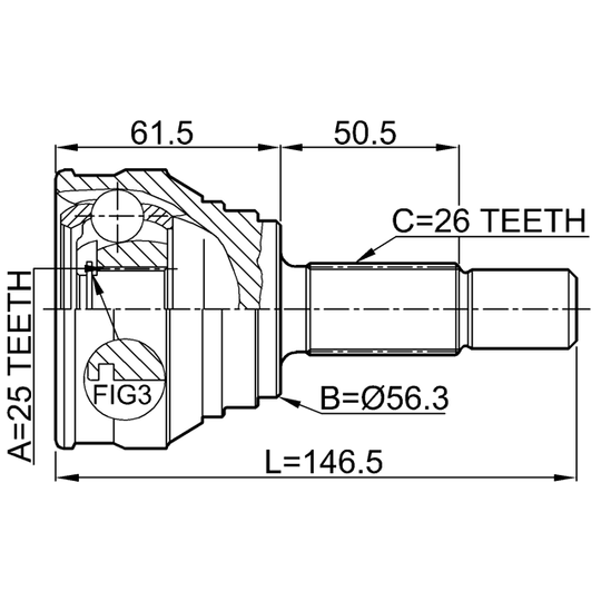 1710-002 - Joint Kit, drive shaft 