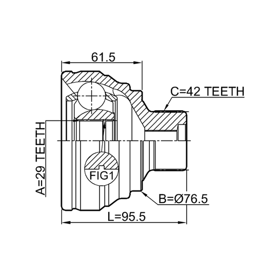 1710-A5 - Joint Kit, drive shaft 