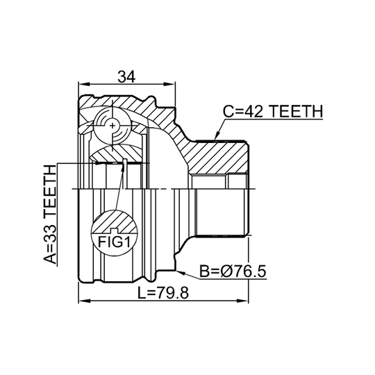 1710-Q520MT - Joint Kit, drive shaft 