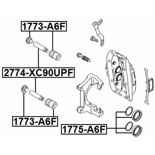 1775-A6F - Repair Kit, brake caliper 