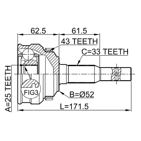 1810-015A43 - Joint Kit, drive shaft 