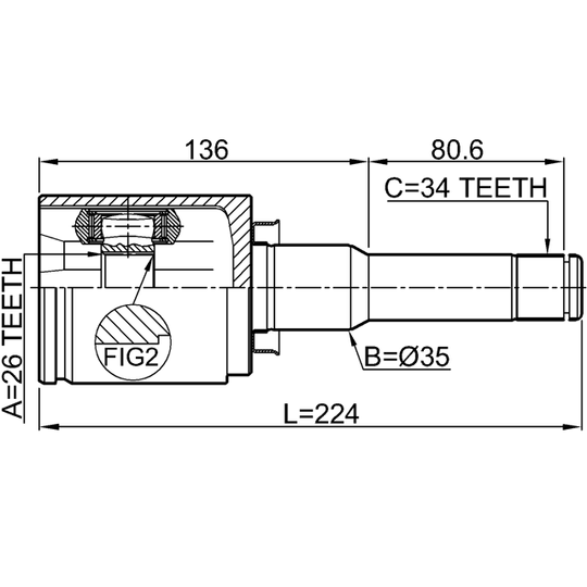 1811-A16LH - Joint Kit, drive shaft 