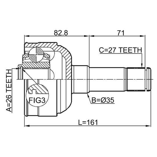 1811-A20DRH - Joint Kit, drive shaft 