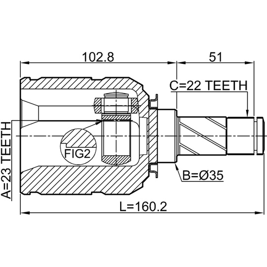 1811-Z18AT - Joint Kit, drive shaft 