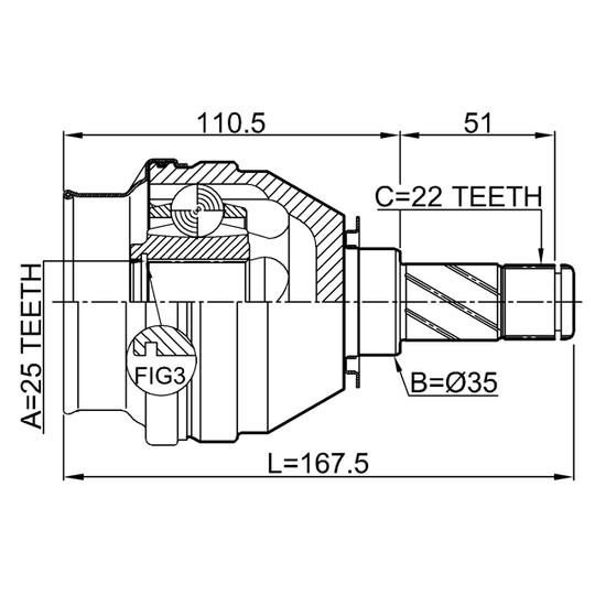 1811-Z18X - Joint Kit, drive shaft 