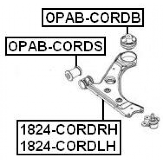 1824-CORDLH - Track Control Arm 